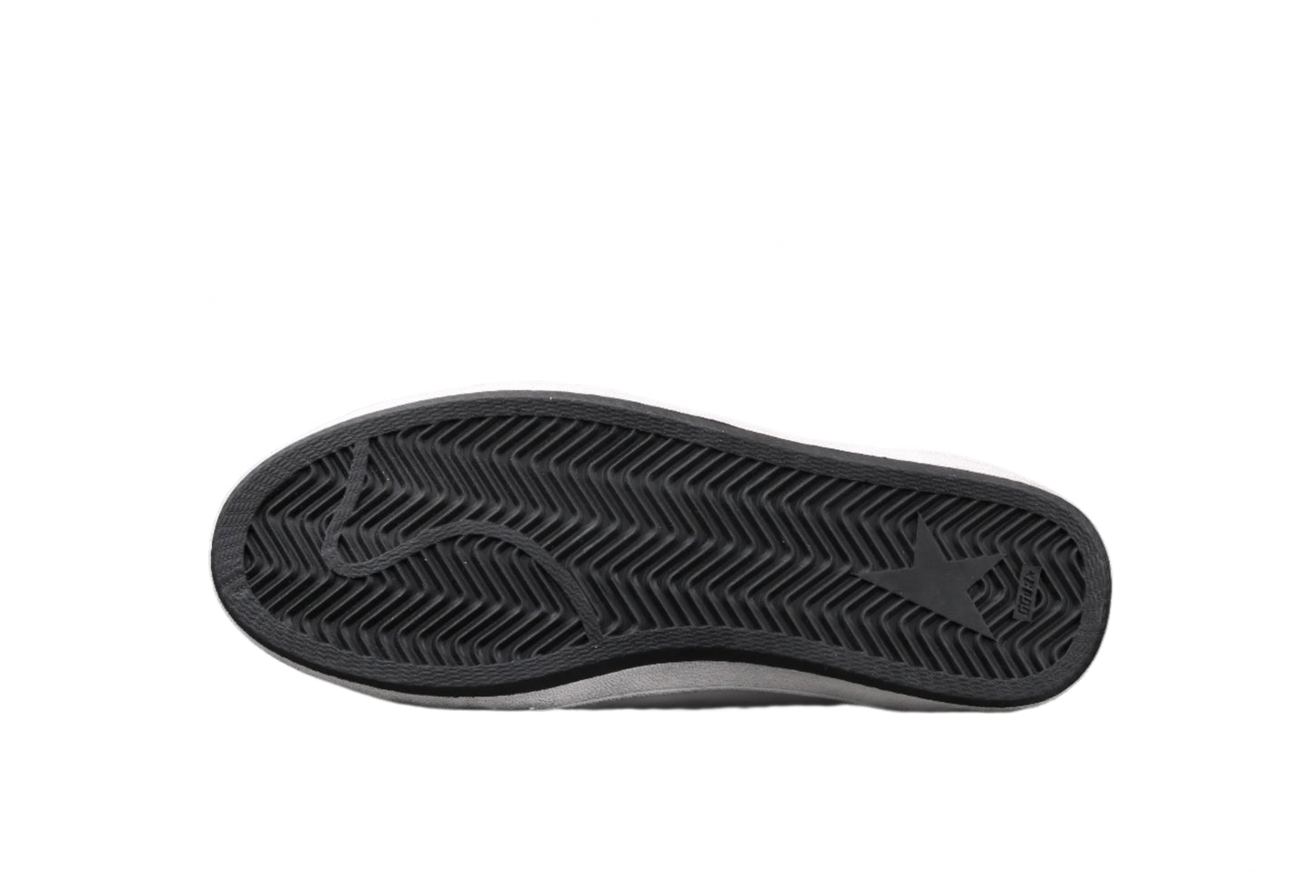 Black sole of a shoe with tread pattern on a black background