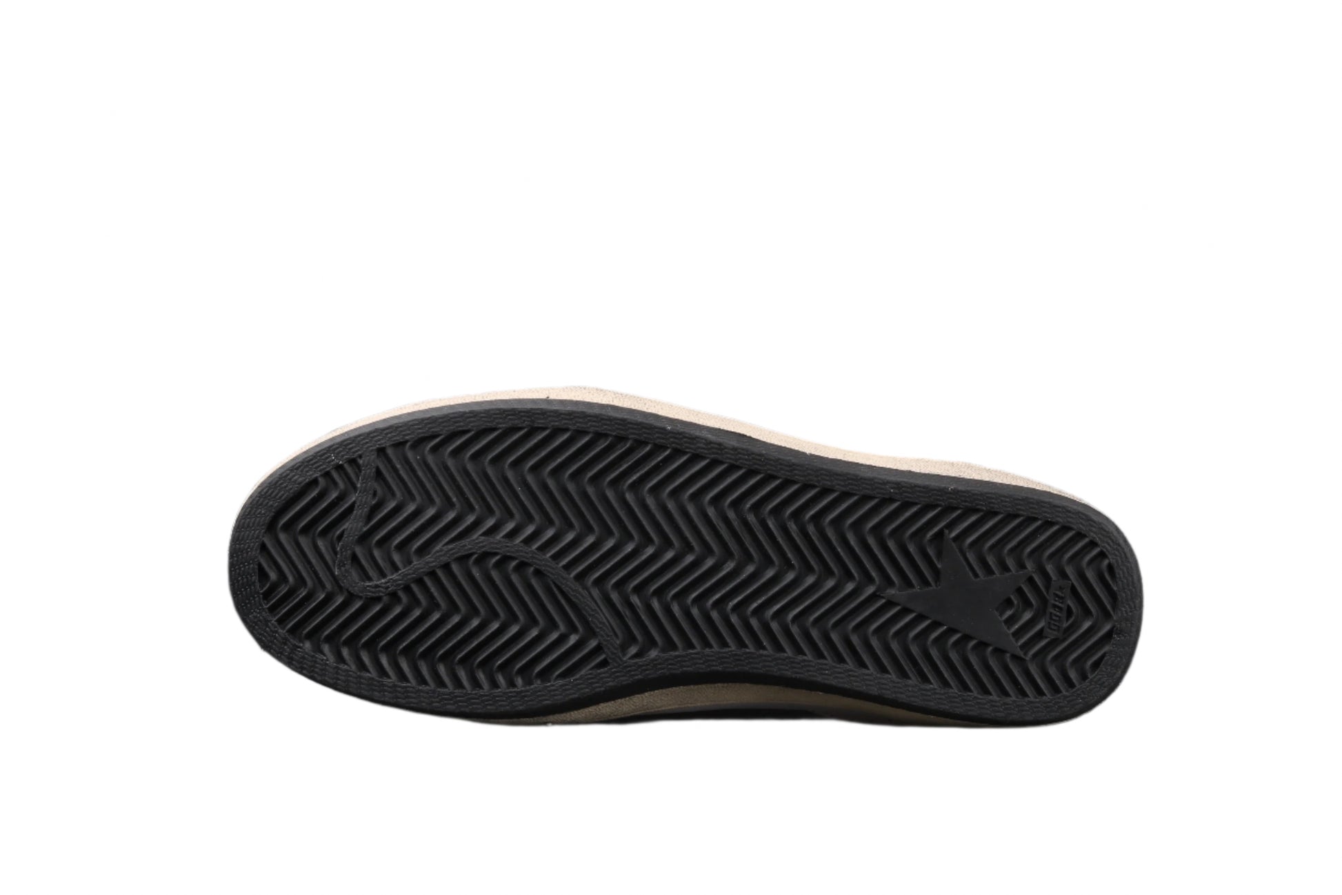 Black sole of a shoe on a black background
