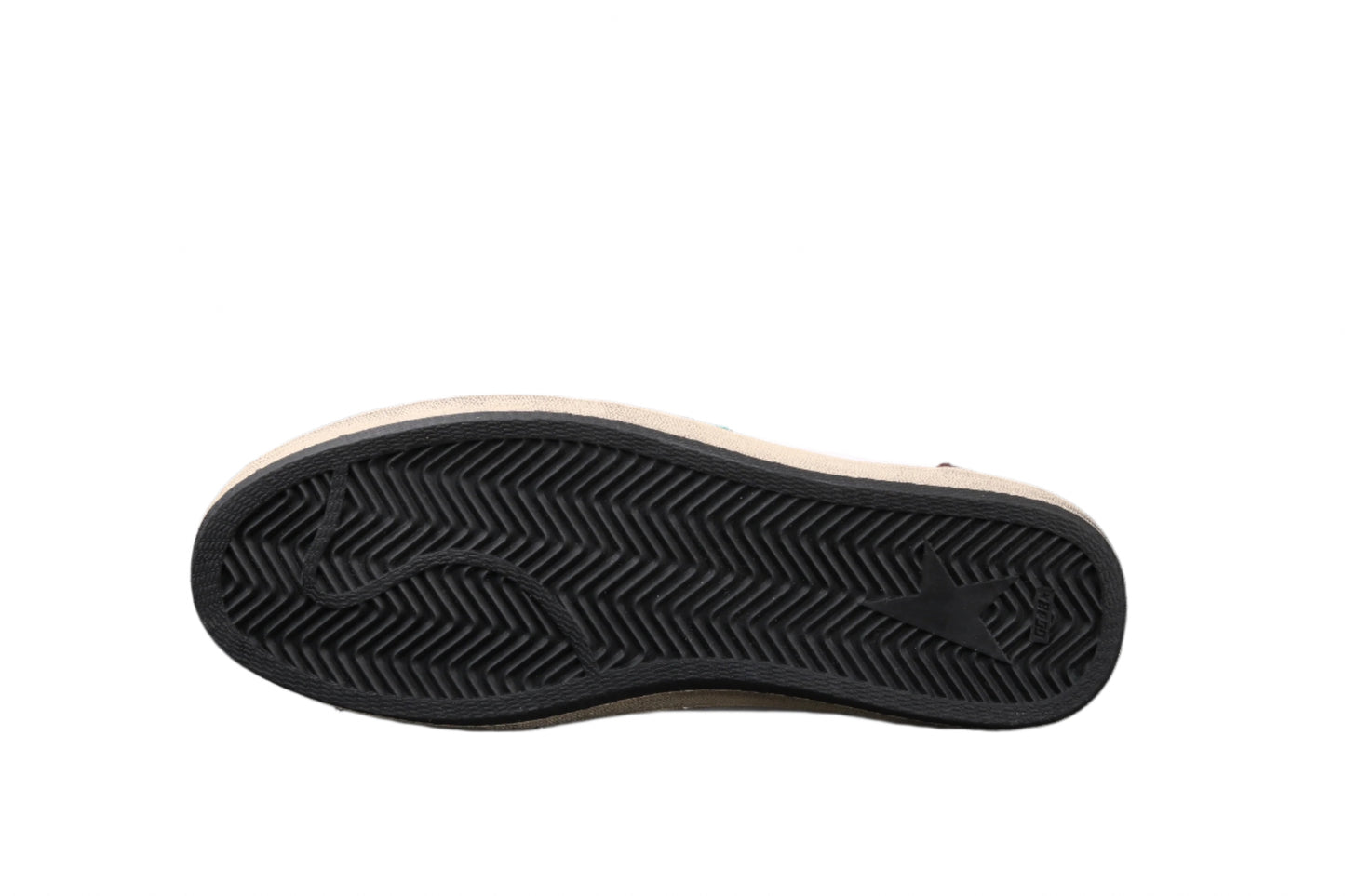 Black sole of a shoe on a black background