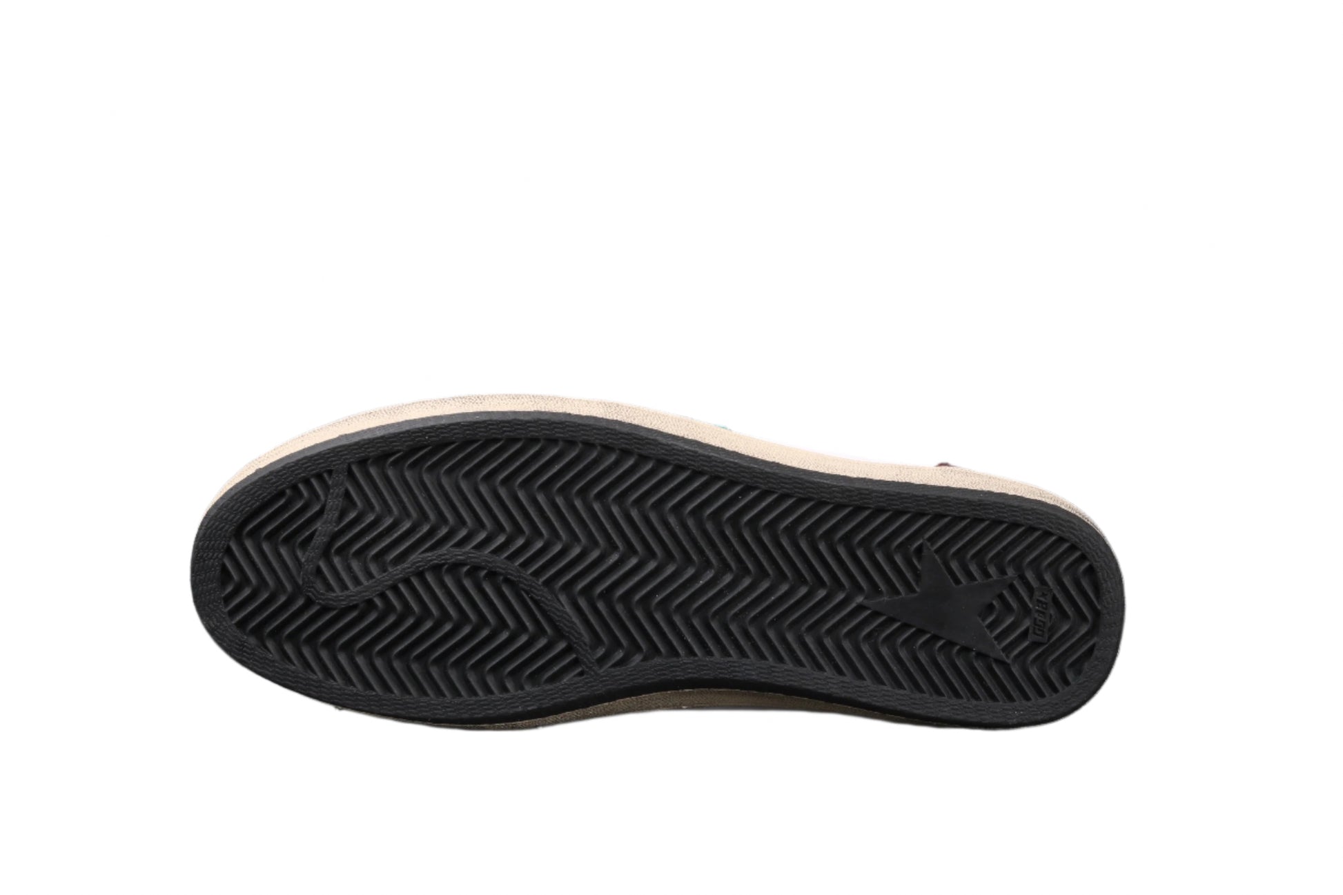 Black sole of a shoe on a black background