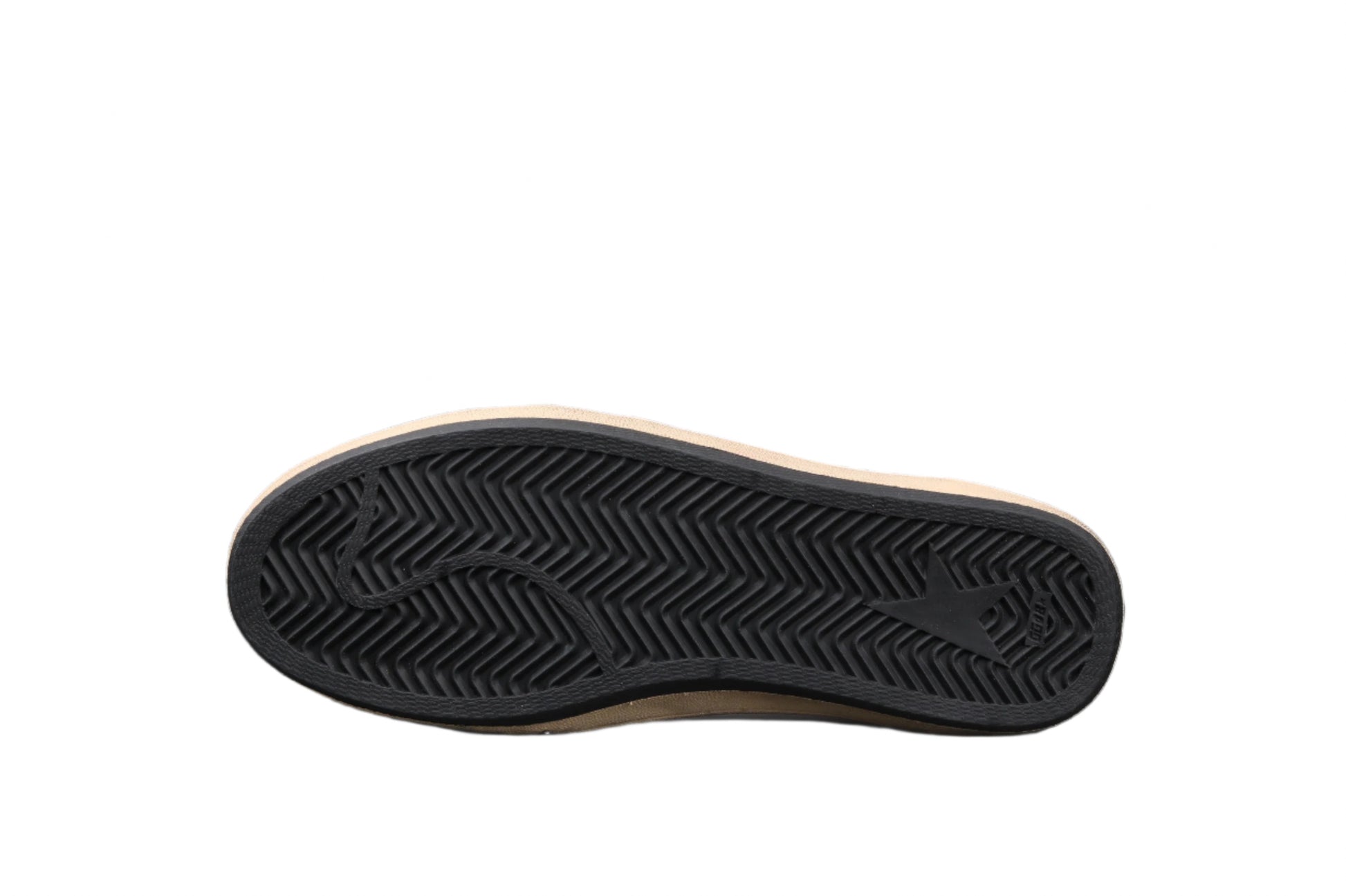 Close-up of a black shoe sole on a black background