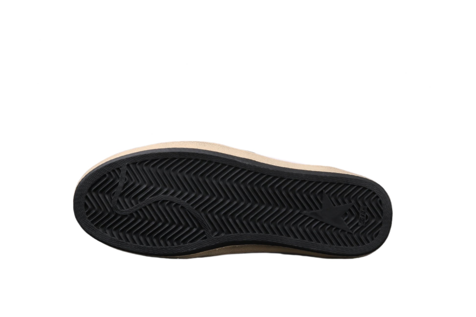 Black sneaker sole with a white background
